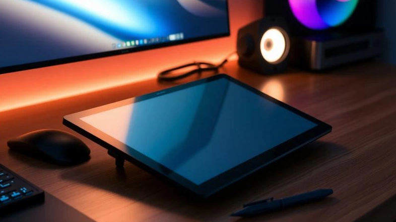 Modern digital art setup featuring a drawing tablet and stylus
