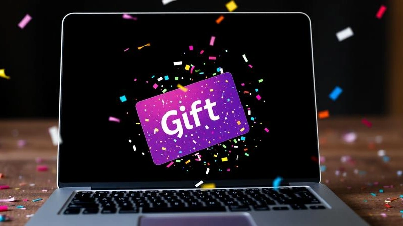 Colorful digital gift card arriving instantly in an email inbox