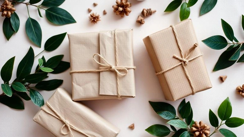 Thoughtful eco-friendly gifts wrapped sustainably with natural materials