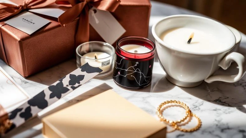 Collection of luxurious handmade gifts displayed elegantly