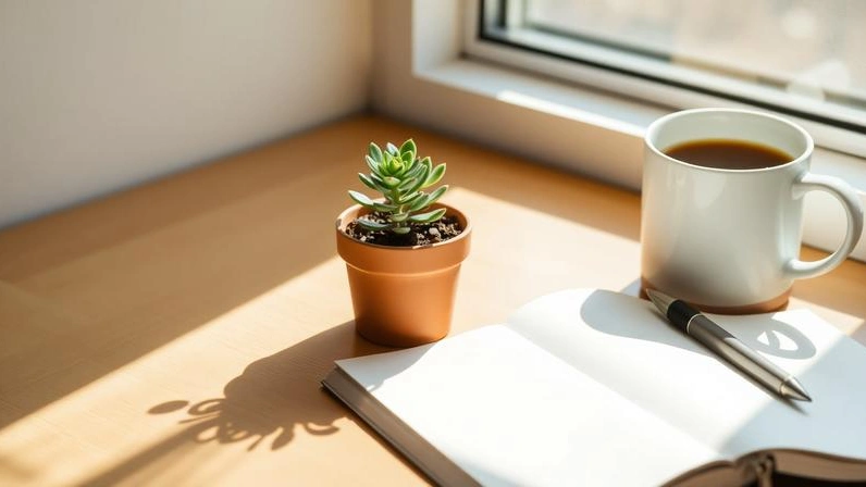 Mini succulent brightening a workspace