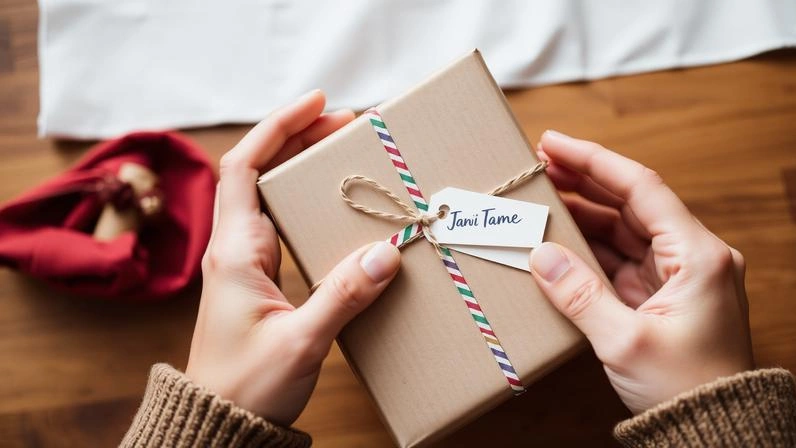 Hands wrapping a thoughtful personalized back-to-school gift