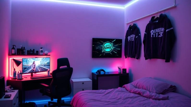 Modern teen bedroom filled with trending gifts and aesthetic decor
