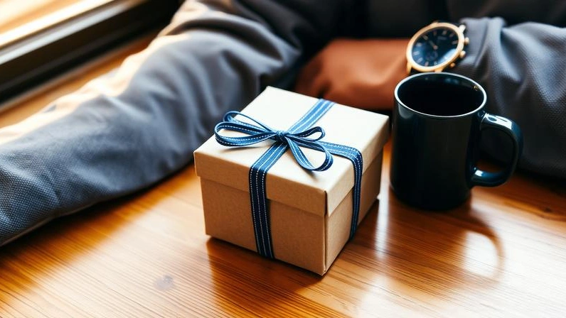 Wrapped gift box on a table symbolizing thoughtful boyfriend gifts